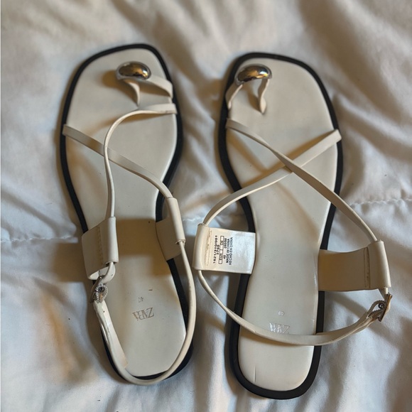 ZARA Women's Cream Sandals 9 - Picture 7 of 7